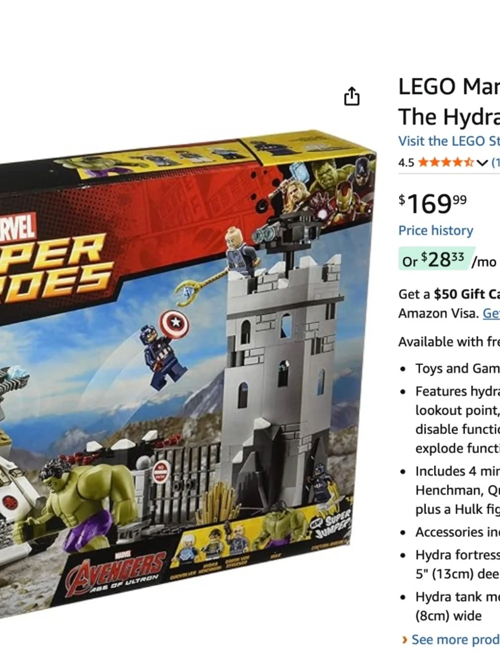 LEGO Marvel Super Heroes Avengers The Hydra Fortress Smash Set #76041 - Picture 2 of 5